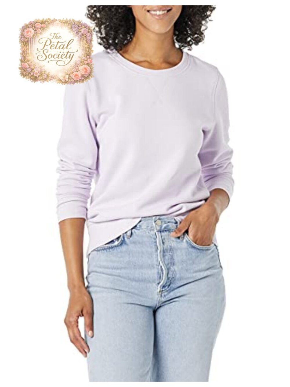 French Terry Fleece Crewneck Pullover Sweatshirt Long Sleeve